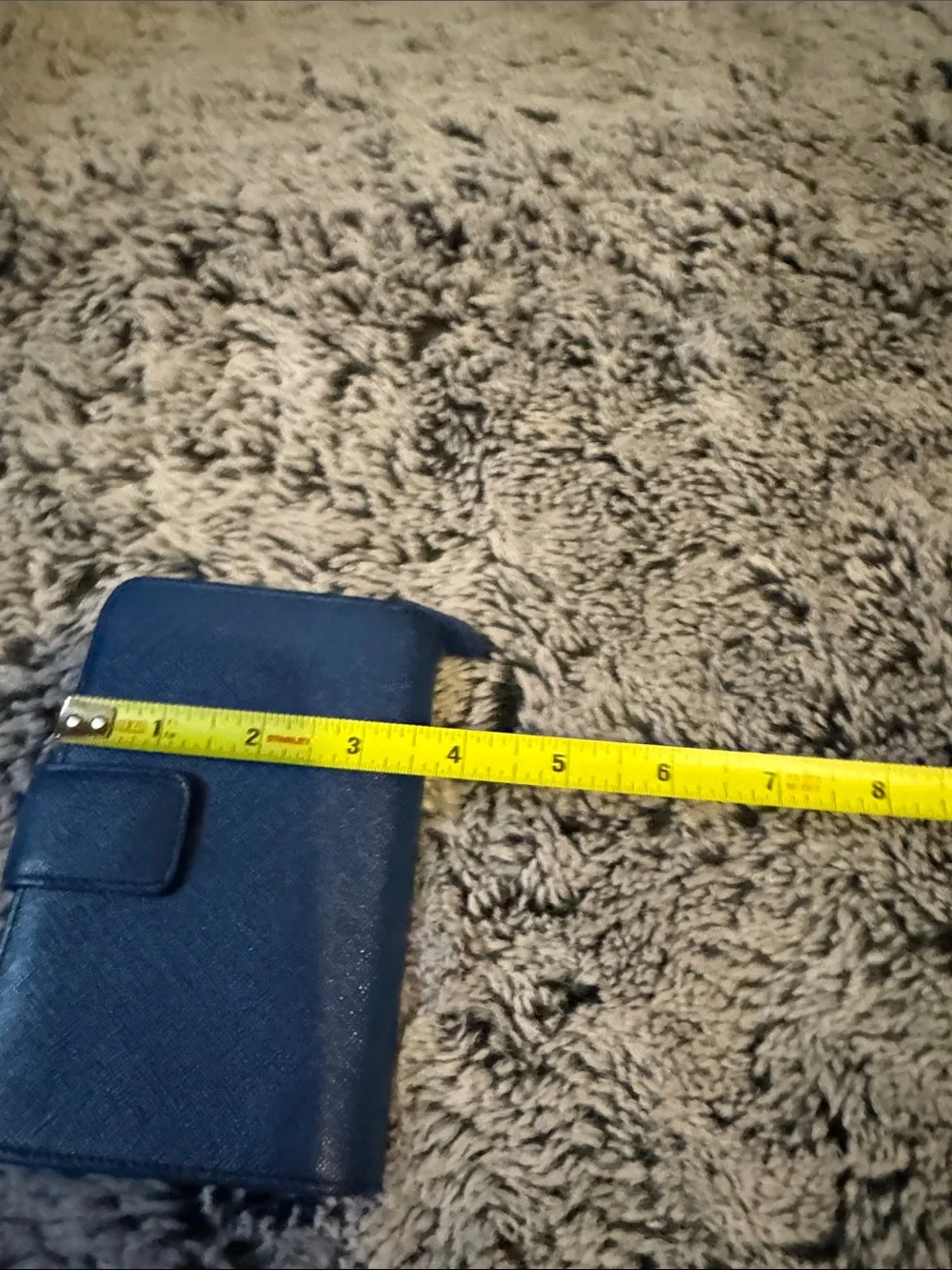 Metrocity Blue Zip-Around Saffiano Wallet with Gold Medallion Amazing Condition
